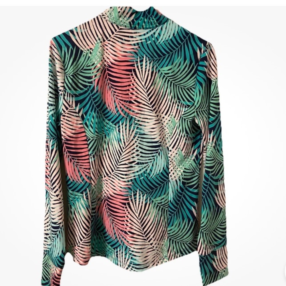 Tommy Bahama Women’s Pullover 1/4 Zip Palms Multi Golf Tennis Pickleball Top - Picture 3 of 7